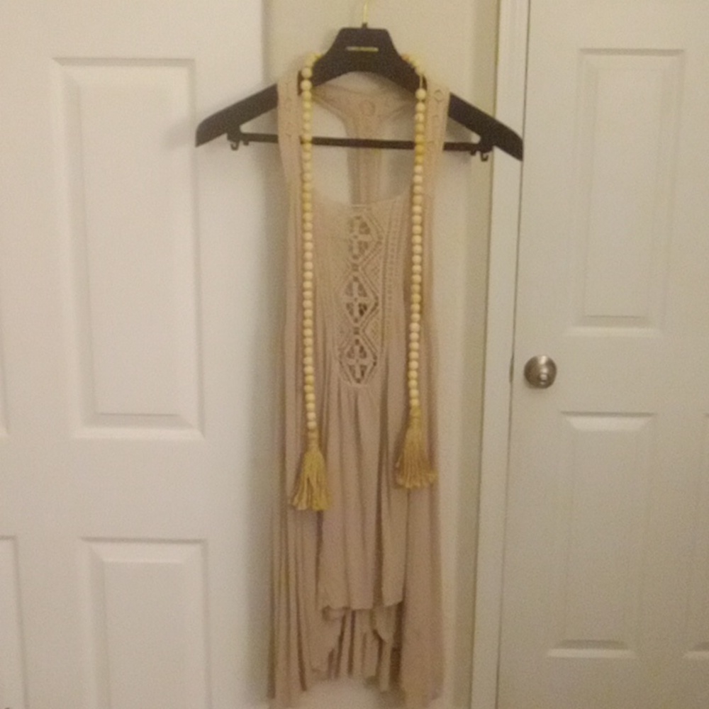 Mittoshop Wide strap embroidered loose fit dress